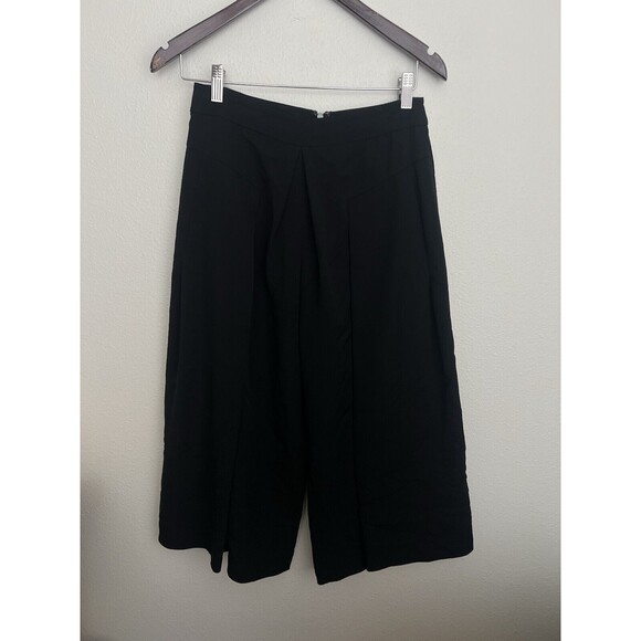 Rebecca Taylor Pants - Rebecca Taylor High Waist Culottes Wide Leg Pants Cropped Silk Black Office Work